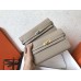 Hermes Kelly Classic Long Wallet In Grey Epsom Leather