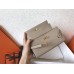 Hermes Kelly Classic Long Wallet In Grey Epsom Leather