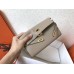 Hermes Kelly Classic Long Wallet In Grey Epsom Leather