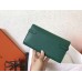 Hermes Kelly Classic Long Wallet In Malachite Epsom Leather