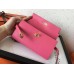 Hermes Kelly Classic Long Wallet In Pink Epsom Leather