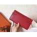 Hermes Kelly Classic Long Wallet In Red Epsom Leather