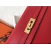 Hermes Kelly Classic Long Wallet In Red Epsom Leather