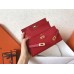 Hermes Kelly Classic Long Wallet In Red Epsom Leather