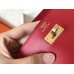 Hermes Kelly Classic Long Wallet In Red Epsom Leather