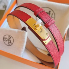 Hermes Kelly 18 Belt in Red Epsom Leather