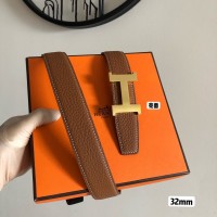 Hermes Brown & Black Clemence 32MM Kits Belt Constance Buckle Hermes Brown & Black Clemence 32MM Kits Belt Constance Buckle