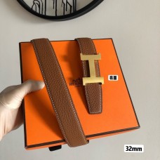 Hermes Brown & Black Clemence 32MM Kits Belt Constance Buckle