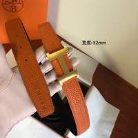Hermes Constance Belt Buckle Orange & Black Clemence 32 MM Strap Hermes Constance Belt Buckle Orange & Black Clemence 32 MM Strap