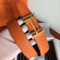 Hermes H Au Carre Belt Buckle & Orange 32mm Strap Hermes H Au Carre Belt Buckle & Orange 32mm Strap