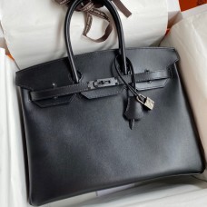 Hermes Black Box Birkin Retourne 35cm Handmade Bag Hermes Black Box Birkin Retourne 35cm Handmade Bag
